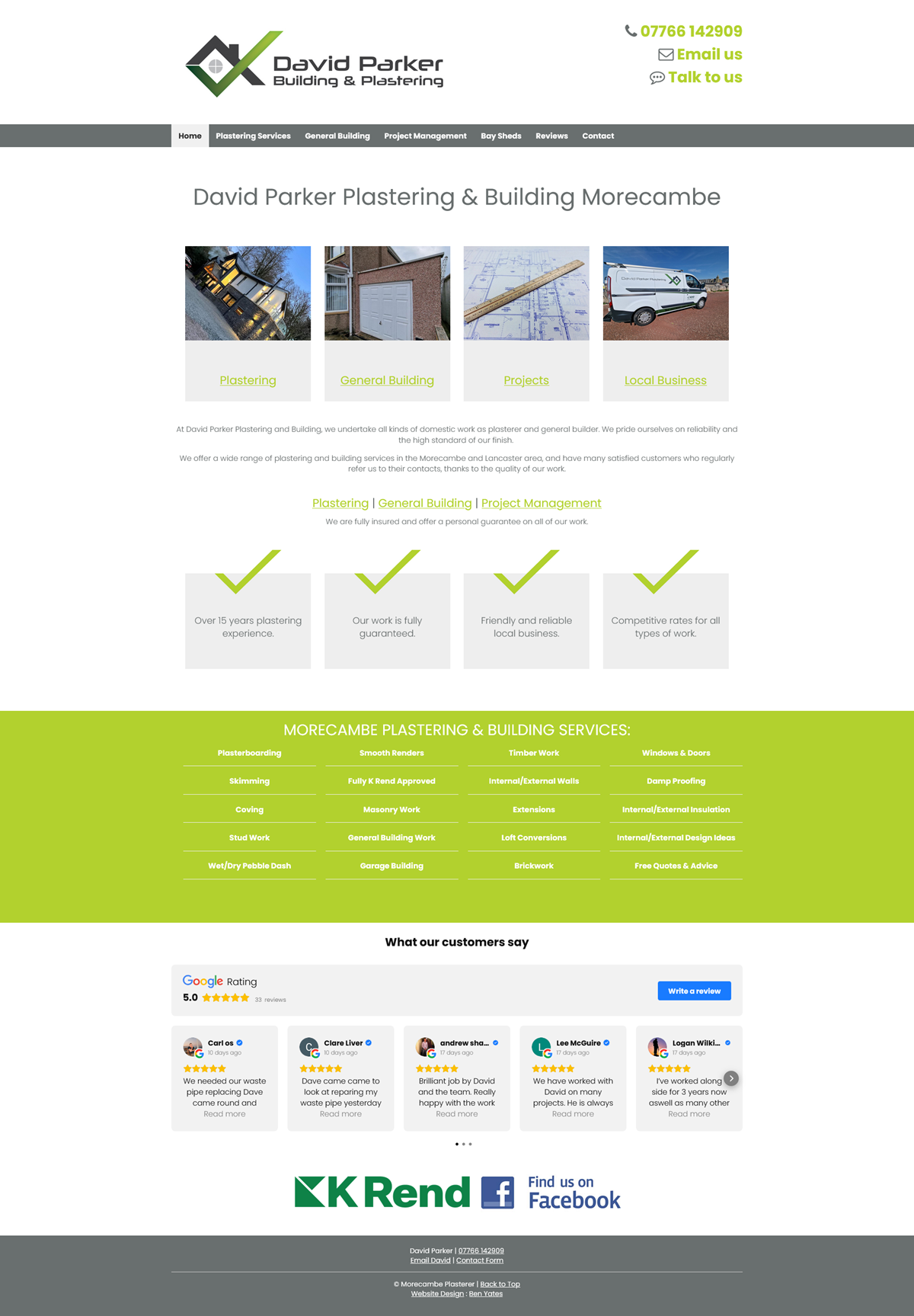 David Parker Building and Plastering website update - BY Design