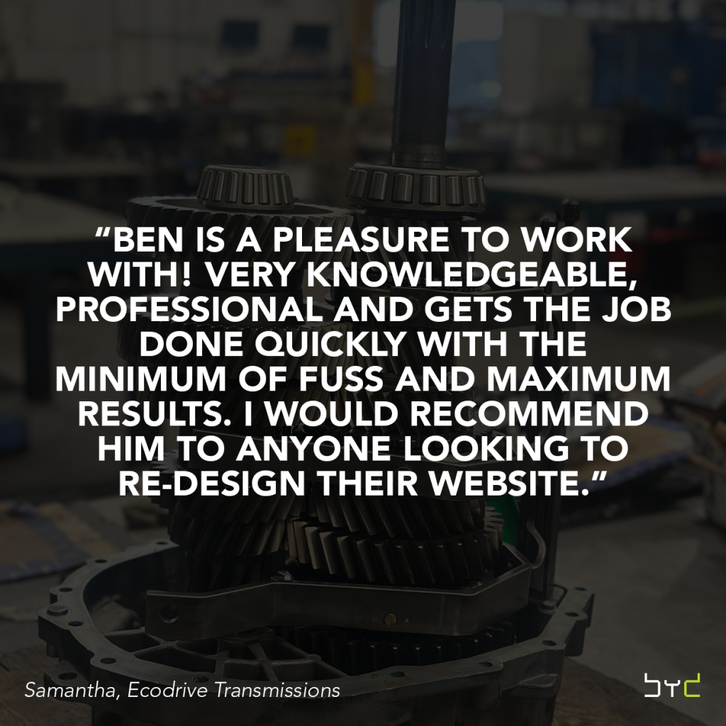 Ecodrive Transmissions website review - BY Design